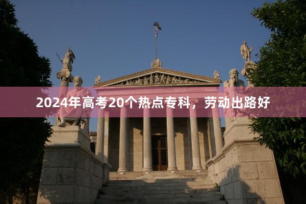 2024年高考20个热点专科，劳动出路好