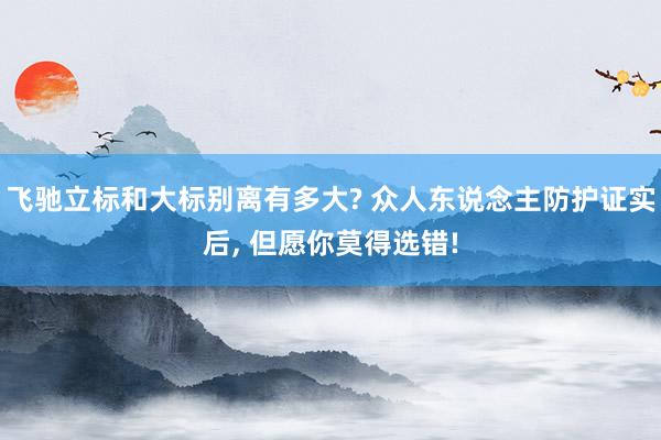 飞驰立标和大标别离有多大? 众人东说念主防护证实后, 但愿你莫得选错!