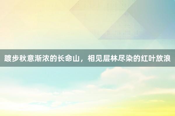 踱步秋意渐浓的长命山，相见层林尽染的红叶放浪