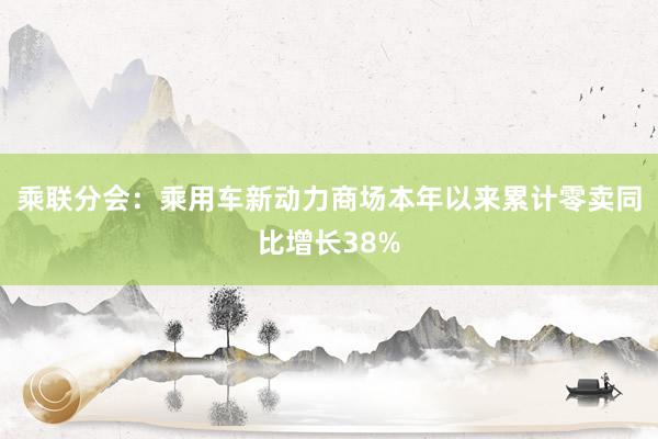 乘联分会：乘用车新动力商场本年以来累计零卖同比增长38%